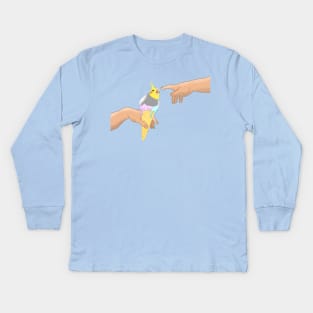 Michelangelo Ice Cream Cockatiel Kids Long Sleeve T-Shirt